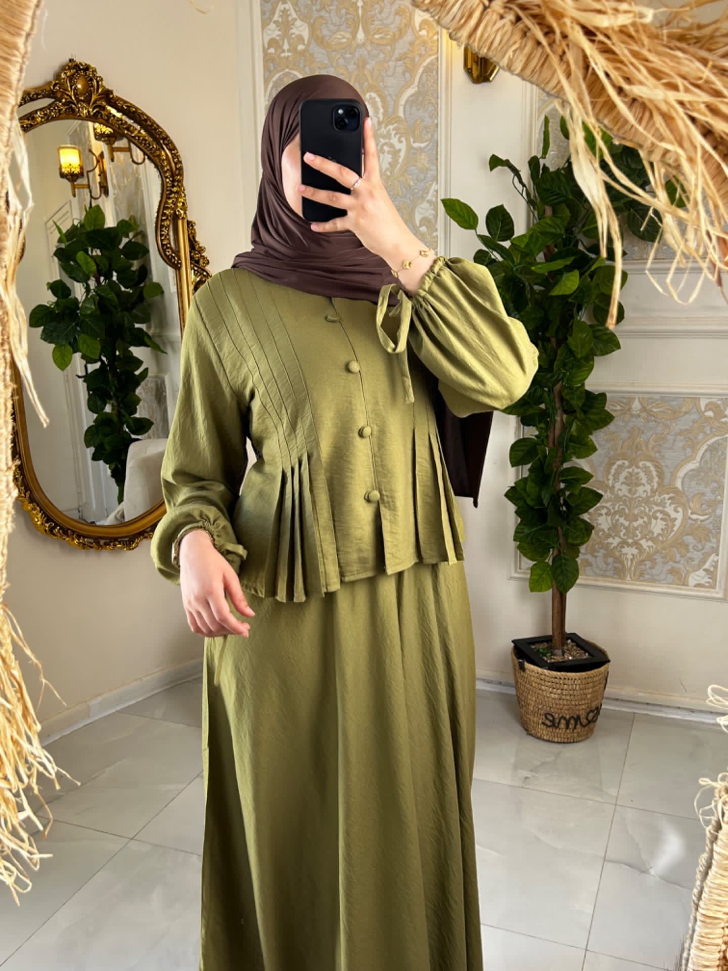 Ensemble rosa vert 